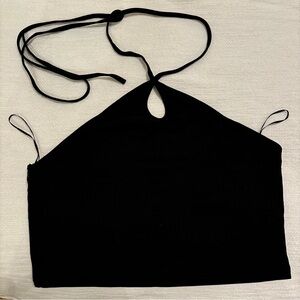 Black Key-Hole Halter Top